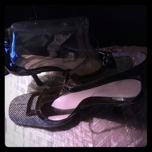 Brown and Cream tweed printed shoe.